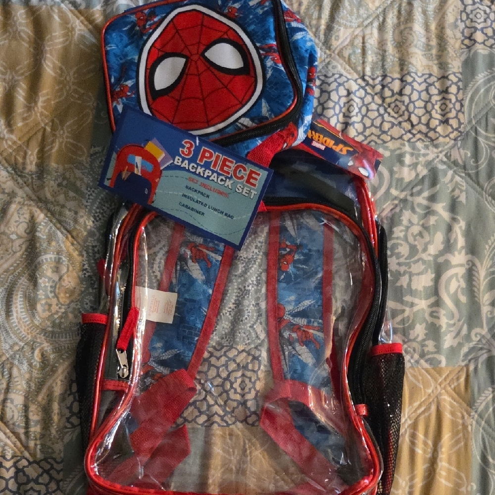 Bioworld Spider-Man Clear 3-Piece Set - Blue and Red